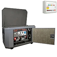 Генератор A-iPower A6000EAX в супертихом зимнем кожухе 1400SS RAL 7024 + блок автозапуска A-iPower 230В/400В 100А 8 ПИН